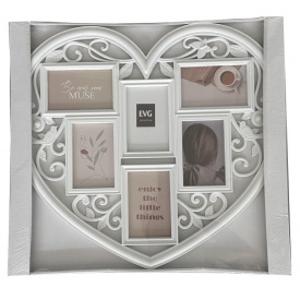 Мультирамка EVG INNO ZB-6-5358 Heart Collage 6 53х58х2.5 см Білий (6812246)
