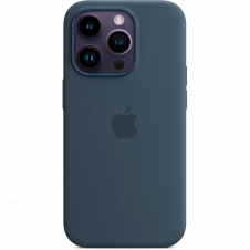 Чехол Silicone Case с MagSafe для Apple iPhone 14 Pro (Stormblue) ААА