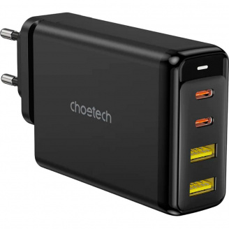Мережевий зарядний пристрій Choetech PD140W GaN 4-Port Wall Charger Black (PD6005-EU-BK)