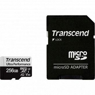 Карта пам'яті Transcend microSDXC 340S 256GB UHS-I U3 V30 A2 + adapter SD (TS256GUSD340S)