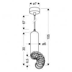 Люстра Candellux Tuba 6x100 см Белый (31-77707) Александрия