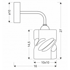 Бра Candellux Felis 16x27 см Черный (21-00163) Вишневое