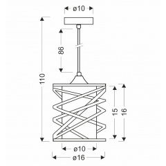 Люстра Candellux Eluna 16x110 см Черный (31-09548) Бородянка