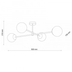 Люстра TK Lighting Cadix 73x21 см Золотистый (TK4607) Павлоград