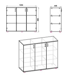 Комод Компанит 3Д Нимфея альба (120х45х99 см) Боярка