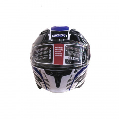 Мотошлем интеграл Beon B-503 Single Visor Angle Tear L Shiny White-Blue (298711) Ворожба