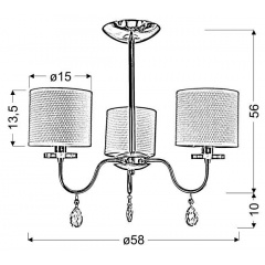 Люстра Candellux Estera 58x56 см Прозрачно-серебристый (33-11664) Первомайск