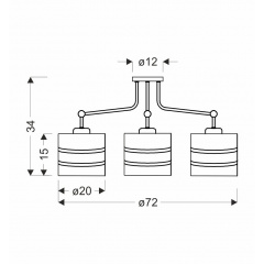 Люстра Candellux Andy 72x34 см Черный (33-00514) Киев