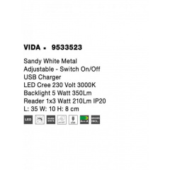 Спот Nova Luce Vida 35x10x8 см Белый (Nova9533523) Киев