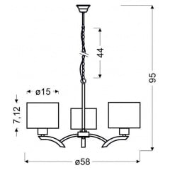 Люстра Candellux Draga 58x95 см Хром (33-04208) Красноград