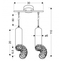 Люстра Candellux Tuba 30x100 см Белый (32-78636) Васильевка