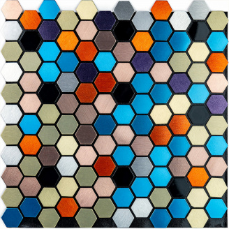 Самоклеющаяся алюминиевая плитка Sticker Wall 300х300х3 мм Разноцветный (SW-00001932)