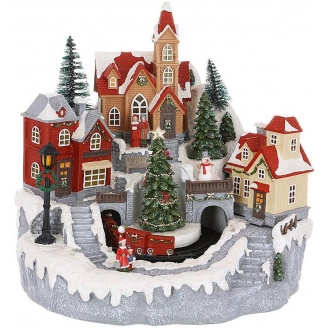 Светодиодная статуэтка Winter city 26.5х27.5 см BonaDi Разноцветный DP232295