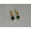 Серебряные серьги Sil с золотыми вставками 124s-5 Зеленый (Sil-778) Приморск