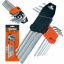 Набор шестигранных ключей Polax Г-образных удлиненных 9 предметов 1.5-10 мм Cr-V (25-006) Запоріжжя