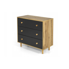 Комод UrbanOak-1 3ШУХ (Дуб Аппалачі + Антрацит, 80x39x77 см) IMI
