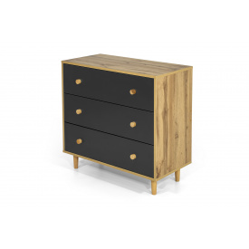 Комод UrbanOak-1 3ШУХ (Дуб Аппалачі + Антрацит, 80x39x77 см) IMI