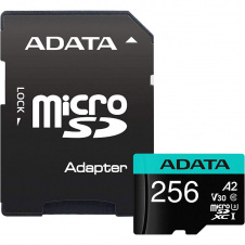 Карта пам'яті ADATA MicroSDXC Premier Pro 256Gb UHS-1 A2 V30S + SD адаптер (AUSDX256GUI3V30SA2-RA1)