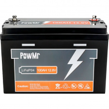 Акумулятор PowMr LiFePO4 12V (12.8V/100Ah/1280 Wh) (BMS 100A/50A) (POW-100AH-12.8V)