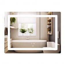 Дзеркало Lidz Kubis (KU2) 900х700 з LED-підсвічуванням Touch, з антизапотіванням, з димером, рег. яскравості