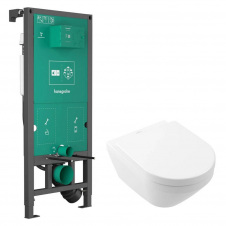 Інсталяція для унітаза Hansgrohe Architectura + унітаз підвісний 370x530 мм (4694CL01+01022180)
