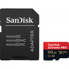 Карта памяти SanDisk microSDXC Extreme Pro 512GB UHS-I U3 V30 A2 + SD Adapter (SDSQXCD-512G-GN6MA)