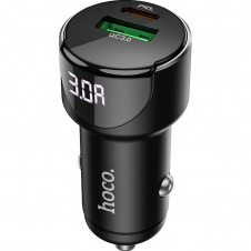 Автомобильное зарядное устройство Hoco Z42 Light Road PD20W + QC3.0 Black