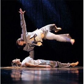 Сценічний танцювальний лінолеум Grabolett balett Broadway 17 чорно-сірий