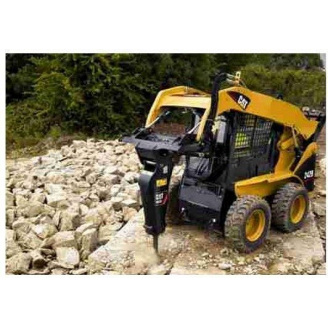 Ломка фундамента гидромолотом CAT H70