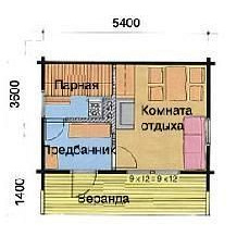 Проект бани из оцилиндрованного бревна 28 м2 Запорожье