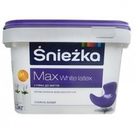 Матова латексна фарба Sniezka Max White latex 3,5 кг сніжно-біла