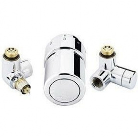 Комплект для подключения к полотенцосушителям слева Danfoss RAX-set хромированный (013G4133)