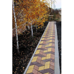 Тротуарна плитка Золотий Мандарин Ромб на сірому цементі 150х150х60 мм Київ