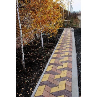 Тротуарна плитка Золотий Мандарин Ромб на сірому цементі 150х150х60 мм