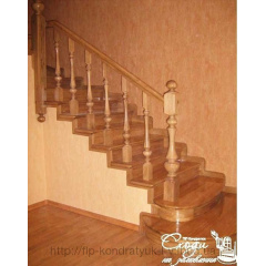 Деревянная лестница с металлическим каркасом Киев