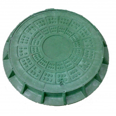 Люк легкий каналізаційний полімерпіщаний ЛМ (А15)-1-48 зелений (14.20) Житомир