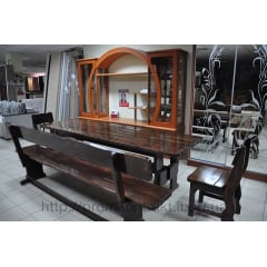 Лавка деревянная 2000х370х450 мм тик Дубно