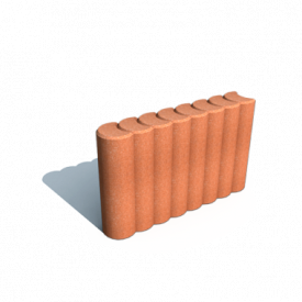 Поребрик фигурный круглый Золотой Мандарин на сером цементе 67х80х250 мм (персиковый)