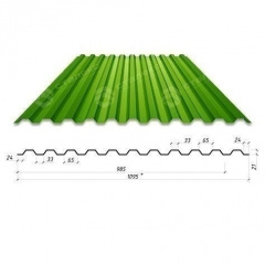 Профнастил Сталекс С-21 1095/985 мм 0,4 мм PE Китай (RAL6002/зеленый лист) Сумы