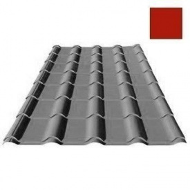 Металочерепиця Pruszynski Kron 350 поліестер 1180х4320 мм Польща (RAL3016 Coral red #b32821)