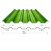 Профнастил Сталекс Н-44 1070/1025 мм 0,50 мм PE Германия (Acelor Mittal) (RAL6002/зеленый лист)