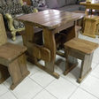 Дерев'яний стіл з табуретками