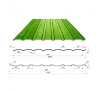 Профнастил Сталекс С-15 1170/1115 мм 0,50 мм PEMA Германия (Acelor Mittal) (RAL6002/зеленый лист)