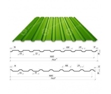 Профнастил Сталекс С-18 1140/1085 мм 0,65 мм PE Германия (Acelor Mittal) (RAL6002/зеленый лист)