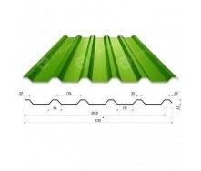 Профнастил Сталекс Н-33 1115/1060 мм 0,65 мм PE Німеччина (Acelor Mittal) (RAL6002/зелений лист)