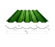 Профнастил Сталекс Н-33 1115/1060 мм 0,65 мм PE Германия (Acelor Mittal) (RAL6005/зеленый мох)