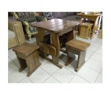 Комплект мебели из массива малый деревянный 750*750