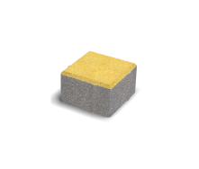Тротуарна плитка Золотий Мандарин Квадрат малий на сірому цементі 100х100х60 мм