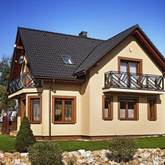 Цементно-песчаная черепица BRAAS Дабл S Cisar 420х330 мм графит Львов