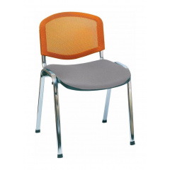 Офисный стул АМF Изо Веб сиденье Сетка серая/ спинка Сетка оранжевая 535х560х840 мм хром Одесса
